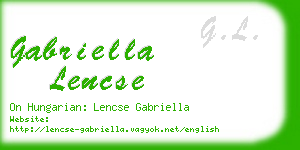 gabriella lencse business card